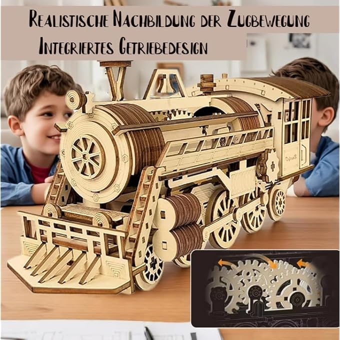 3D WOODEN PUZZLE MARBLE MAZE - DIY MECHANICAL MARBLE RUN MODEL, CREATIVE BUILDING SET FOR ADULTS & CHILDREN, EDUCATIONAL TOY WITH GEARS, GIFT FOR CRAFTERS AND MODEL BUILDING FANS (LOCOMOTIVE 227 - Image 3